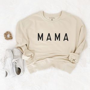 MAMA Crew Sweatshirt - Taupe